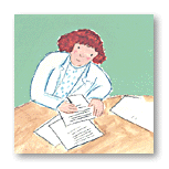 [Woman Completing Form]