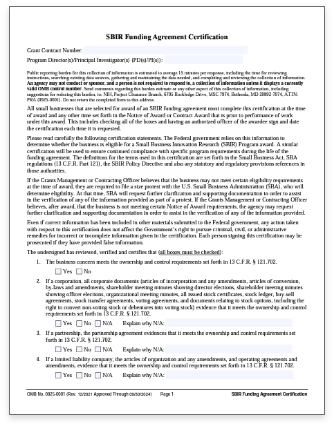 SBIR Funding Agreement Certification pdf