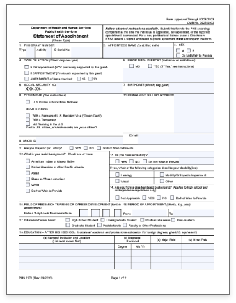 Statement of Appointment form and instructions pdf