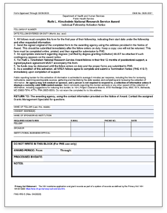 Individual fellowship form and instructions pdf