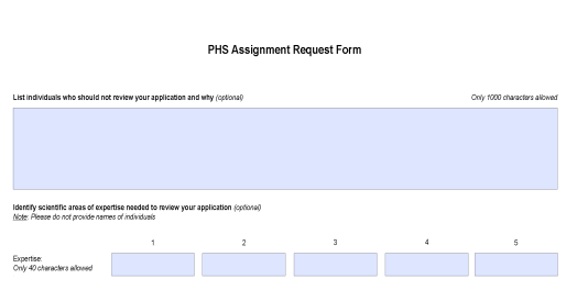PHS Assignment Request Form