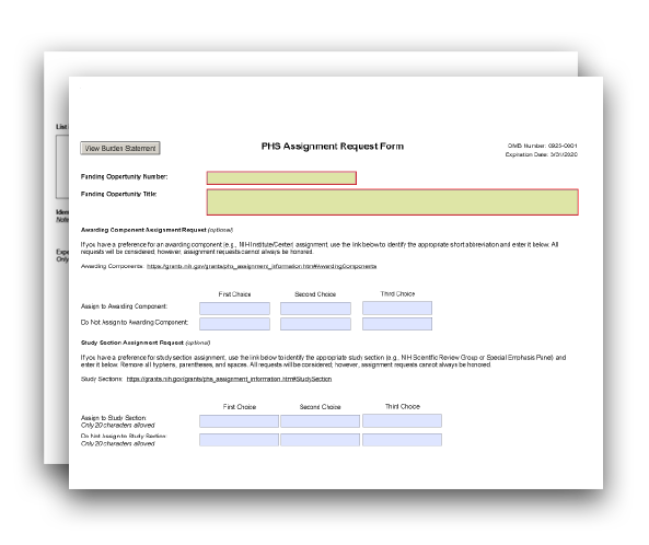 PHS Assignment Request Forms