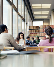 Students in a Library