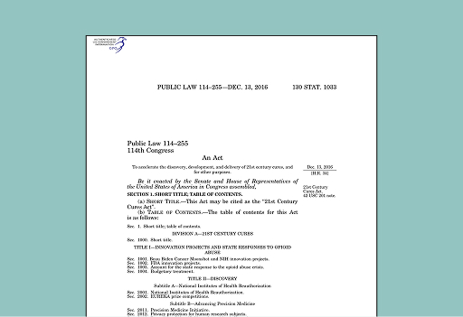 First page of Public Law 114-255 (21st Century Cures Act) document.
