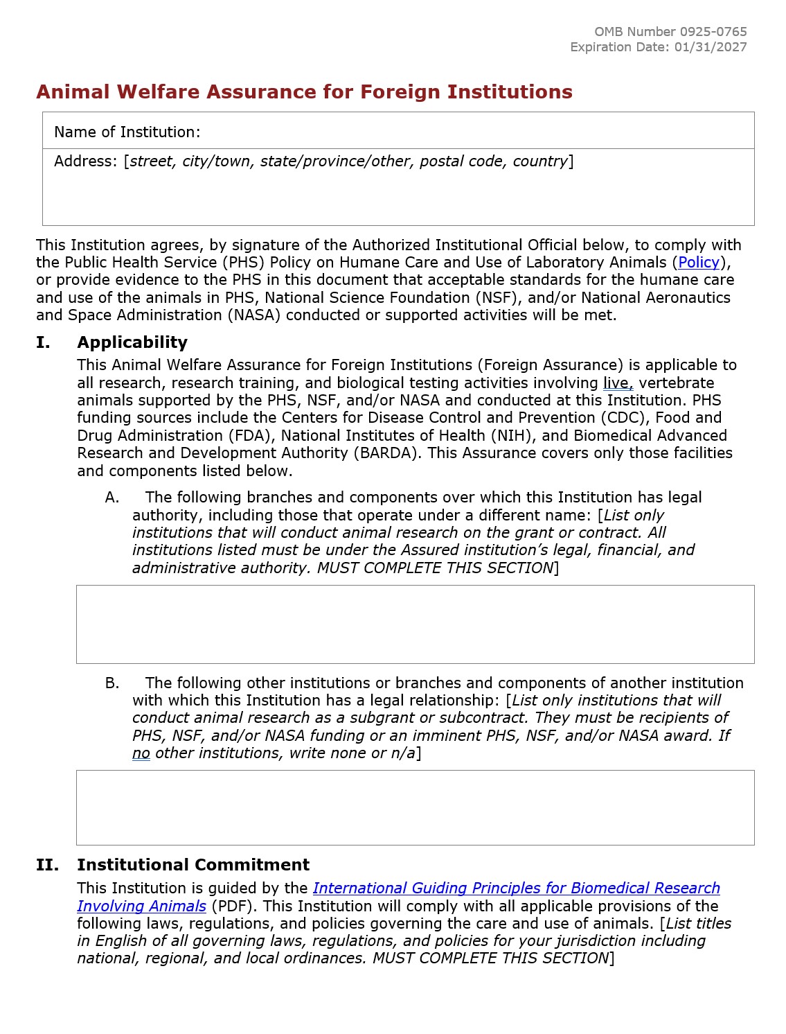 Foreign Assurance Cover