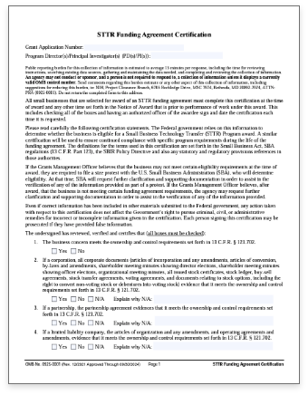 STTR Funding Agreement Certification pdf